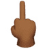 🖕🏾 middle finger: medium-dark skin tone display on Apple